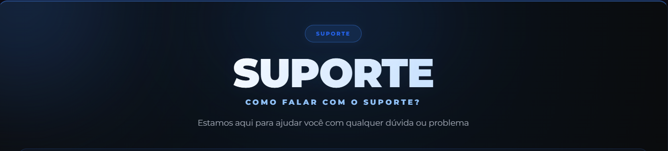 Suporte e atendimento ao cliente!
